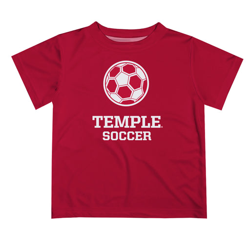 Temple Owls TU Vive La Fete Soccer V1 Red Short Sleeve Tee Shirt