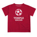 Temple Owls TU Vive La Fete Soccer V1 Red Short Sleeve Tee Shirt