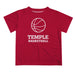 Temple Owls TU Vive La Fete Basketball V1 Red Short Sleeve Tee Shirt