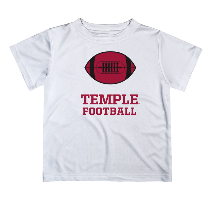 Temple Owls TU Vive La Fete Football V2 White Short Sleeve Tee Shirt