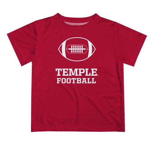 Temple Owls TU Vive La Fete Football V2 Red Short Sleeve Tee Shirt