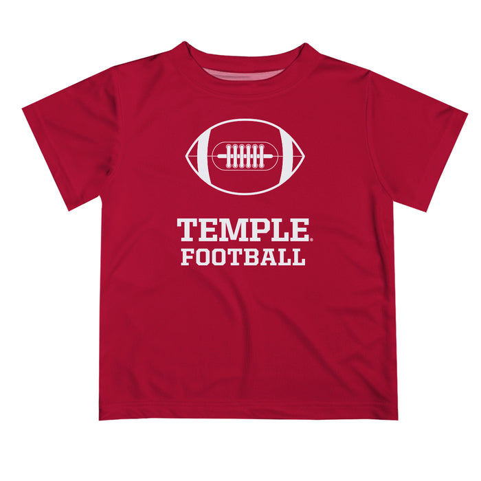 Temple Owls TU Vive La Fete Football V2 Red Short Sleeve Tee Shirt