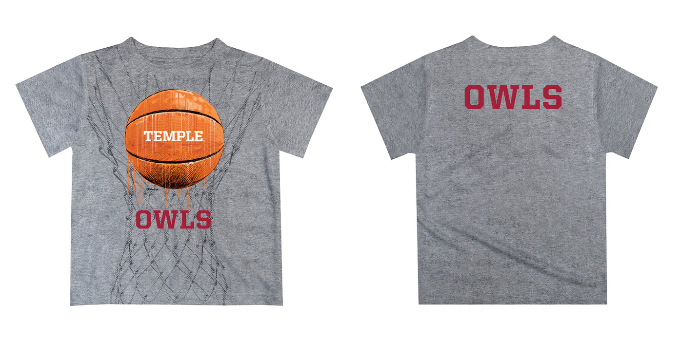 Temple Owls TU Original Dripping Basketball Red T-Shirt by Vive La Fete - Vive La Fête - Online Apparel Store