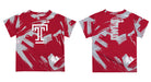 Temple University Owls TU Vive La Fete Boys Game Day Red Short Sleeve Tee Paint Brush - Vive La Fête - Online Apparel Store