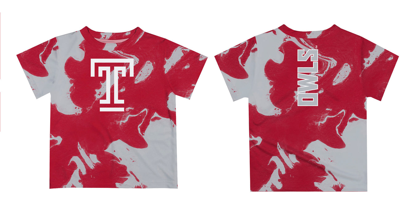 Temple University Owls TU Vive La Fete Marble Boys Game Day Red Short Sleeve Tee - Vive La Fête - Online Apparel Store