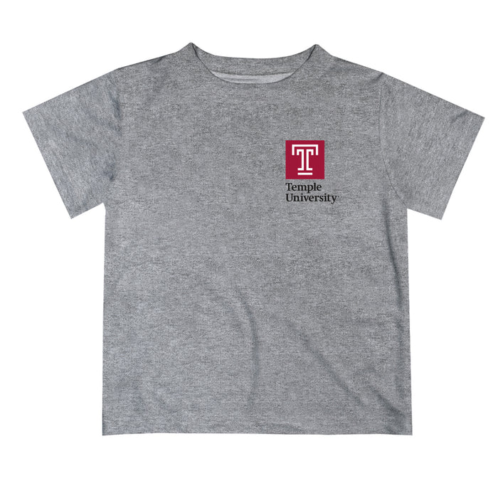 Temple Owls TU Vive La Fete Boys Game Day V1 Gray Short Sleeve Tee Shirt