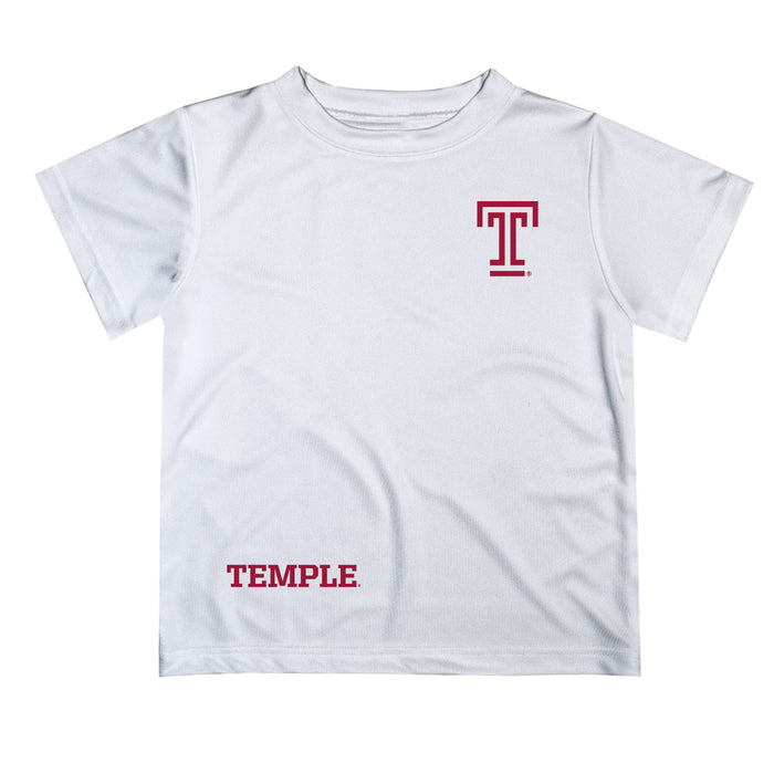 Temple Owls TU Vive La Fete  White Art V1 Short Sleeve Tee Shirt