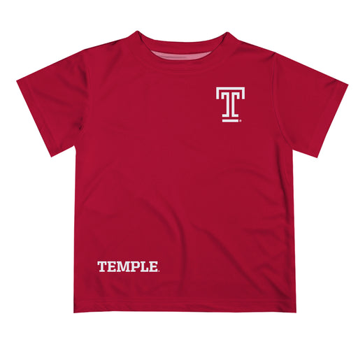 Temple Owls TU Vive La Fete  Red Art V1 Short Sleeve Tee Shirt