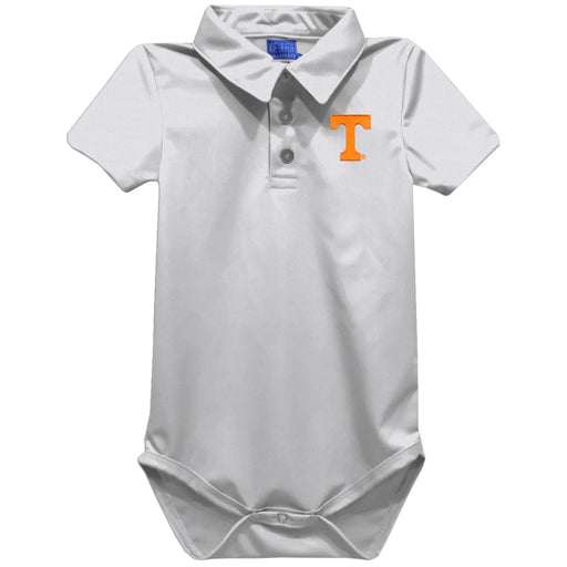Tennessee Vols Embroidered White Solid Knit Polo Onesie
