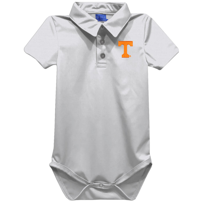 Tennessee Vols Embroidered White Solid Knit Polo Onesie