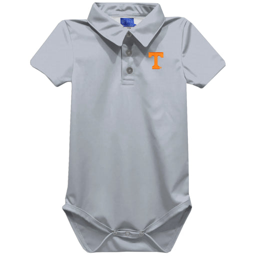 Tennessee Vols Embroidered Gray Solid Knit Polo Onesie