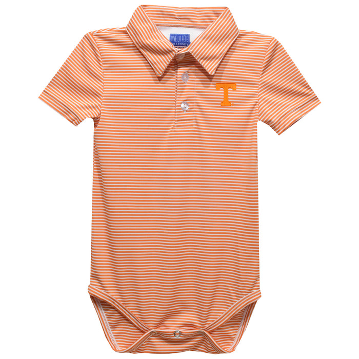 Tennessee Vols Embroidered Orange Stripe Knit Polo Onesie