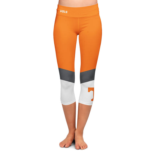 Tennessee Vols Vive La Fete Game Day Collegiate Ankle Color Block Girls Orange White Capri Leggings