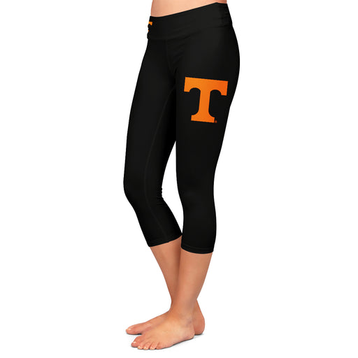 Tennessee Vols Vive La Fete Game Day Collegiate Large Logo on Thigh and Waist Girls Black Capri Leggings - Vive La Fête - Online Apparel Store