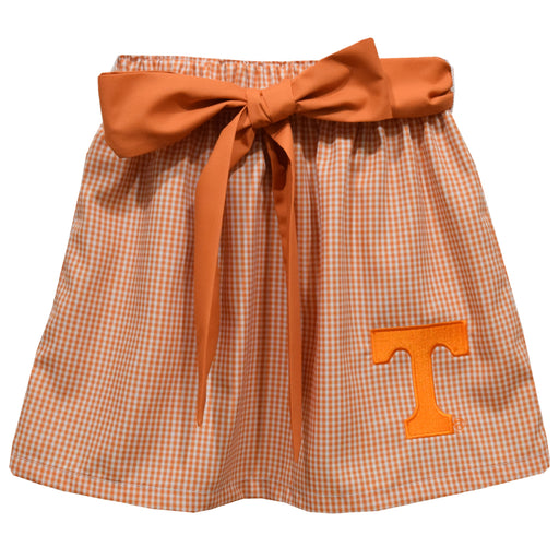 Tennessee Vols Embroidered Orange Gingham Skirt With Sash