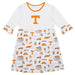 Tennessee Vols 3/4 Sleeve Solid White Repeat Print Hand Sketched Vive La Fete Impressions Artwork on Skirt