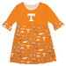 Tennessee Vols 3/4 Sleeve Solid Orange Repeat Print Vive La Fete Impressions Artwork on Skirt