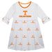Tennessee Vols Vive La Fete Girls Game Day 3/4 Sleeve Solid White All Over Logo on Skirt