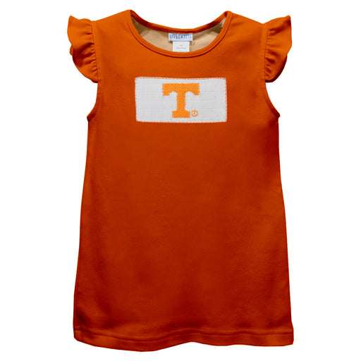 Tennessee Vols Smocked Orange  Knit Angel Wing Sleeves Girls Tshirt