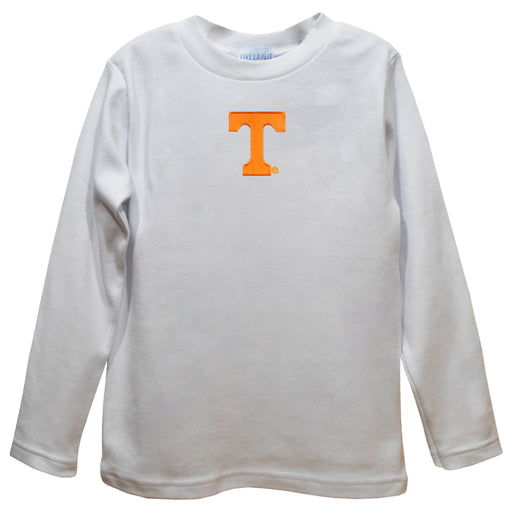 Tennessee Vols Embroidered White Knit Long Sleeve Boys Tee Shirt