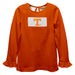 Tennessee Vols Smocked  Orange  Knit Ruffle Long Sleeve Girls Tshirt