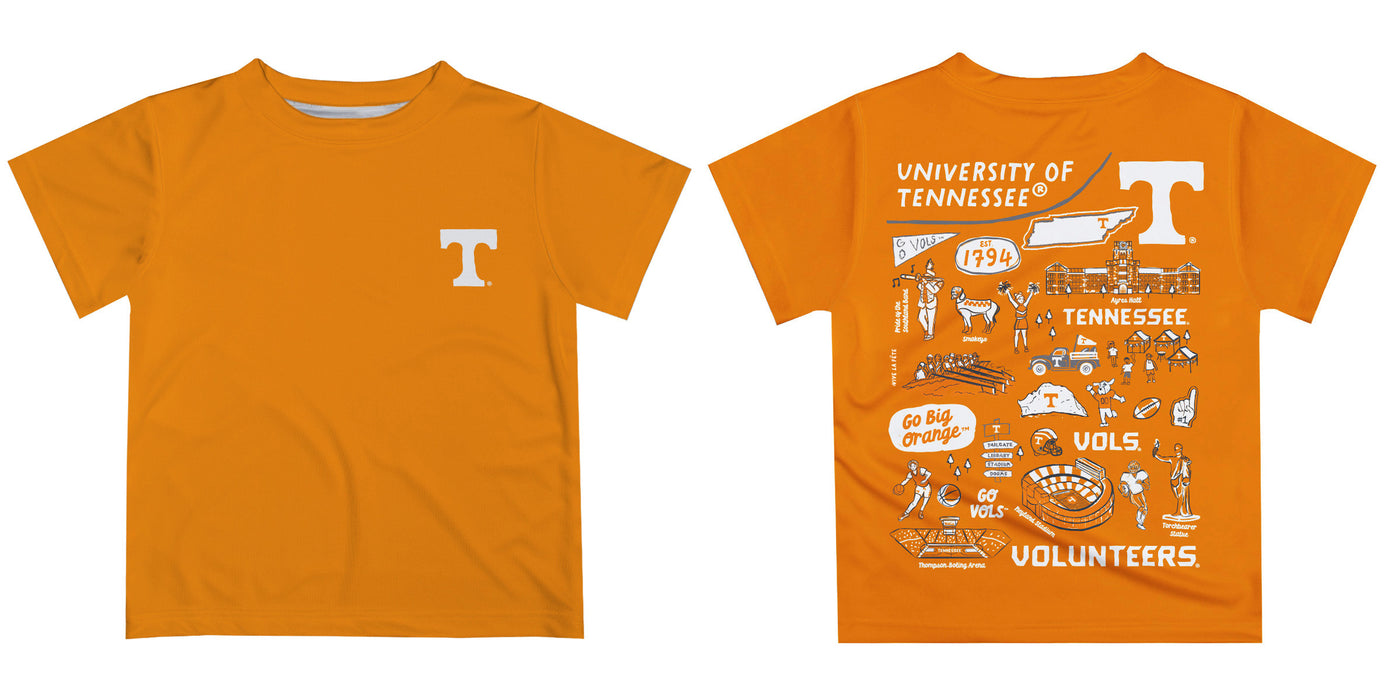 Tennessee Vols Hand Sketched Vive La Fete Impressions Artwork Boys Orange Short Sleeve Tee Shirt - Vive La Fête - Online Apparel Store