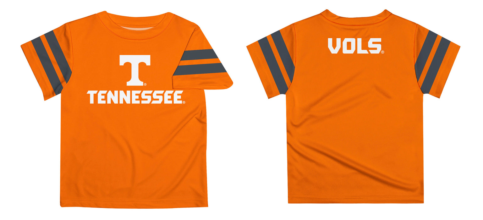 Tennessee Vols Vive La Fete Boys Game Day Orange Short Sleeve Tee with Stripes on Sleeves - Vive La Fête - Online Apparel Store