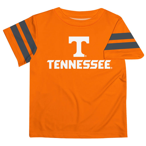 Tennessee Vols Vive La Fete Boys Game Day Orange Short Sleeve Tee with Stripes on Sleeves