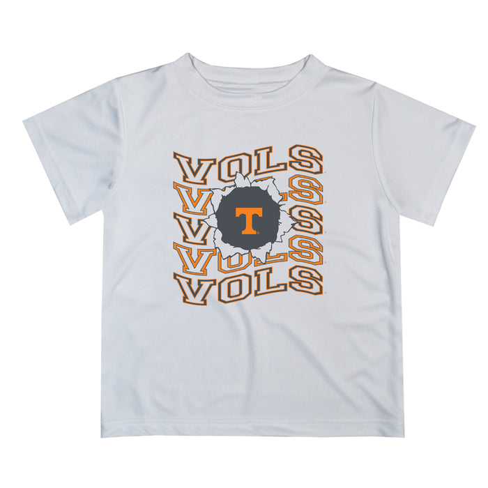 Tennessee Vols Vive La Fete  White Art V1 Short Sleeve Tee Shirt