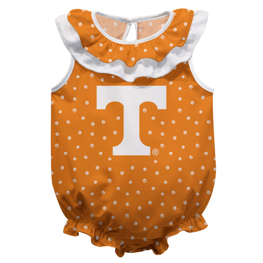 Tennessee Vols Swirls Orange Sleeveless Ruffle Onesie Logo Bodysuit