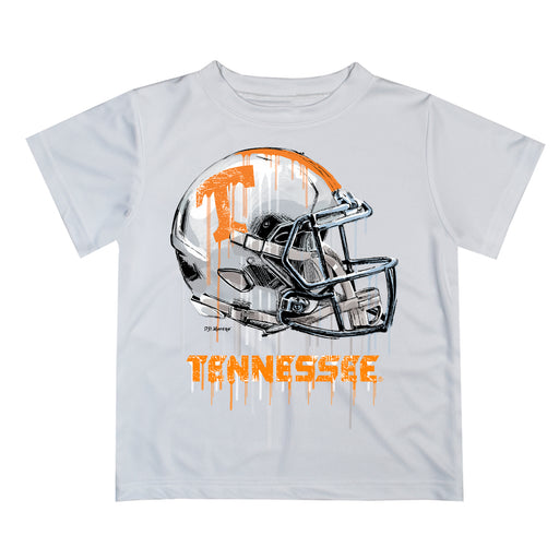 Tennessee Vols Original Dripping Football Helmet White T-Shirt by Vive La Fete