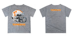 Tennessee Vols Original Dripping Football Helmet Heather Gray T-Shirt by Vive La Fete - Vive La Fête - Online Apparel Store