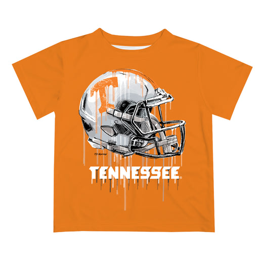 Tennessee Vols Original Dripping Football Helmet Orange T-Shirt by Vive La Fete