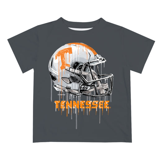 Tennessee Vols Original Dripping Football Helmet Gray T-Shirt by Vive La Fete