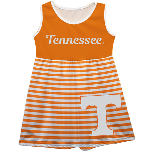 Tennessee Big Logo Orange And White Stripes Tank Dress - Vive La Fête - Online Apparel Store