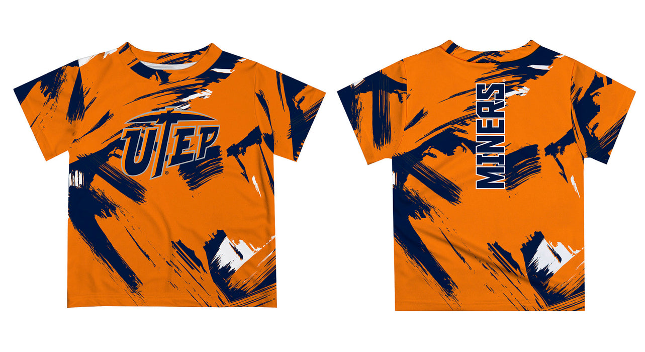 Texas at El Paso Miners Vive La Fete Boys Game Day Orange Short Sleeve Tee Paint Brush - Vive La Fête - Online Apparel Store