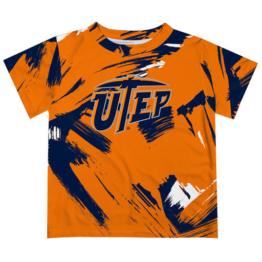 Texas at El Paso Miners Vive La Fete Boys Game Day Orange Short Sleeve Tee Paint Brush