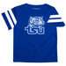 Tennessee State Tigers Vive La Fete Boys Game Day Blue Short Sleeve Tee with Stripes on Sleeves - Vive La Fête - Online Apparel Store