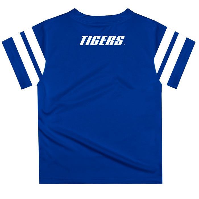 Tennessee State Tigers Vive La Fete Boys Game Day Blue Short Sleeve Tee with Stripes on Sleeves - Vive La Fête - Online Apparel Store