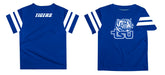 Tennessee State Tigers Vive La Fete Boys Game Day Blue Short Sleeve Tee with Stripes on Sleeves - Vive La Fête - Online Apparel Store
