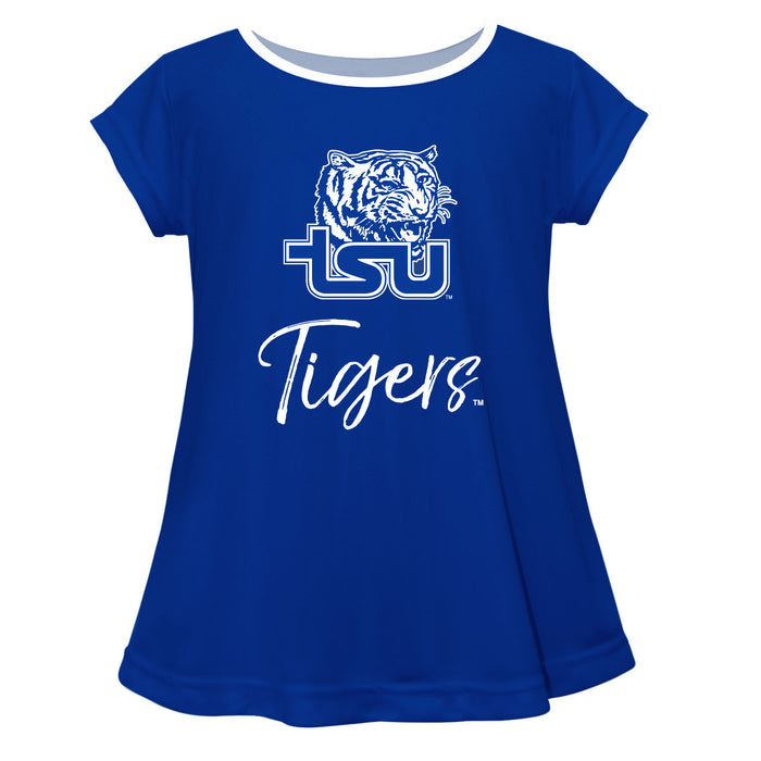 Tennessee State Tigers Vive La Fete Girls Game Day Short Sleeve Blue Top with School Mascot and Name - Vive La Fête - Online Apparel Store