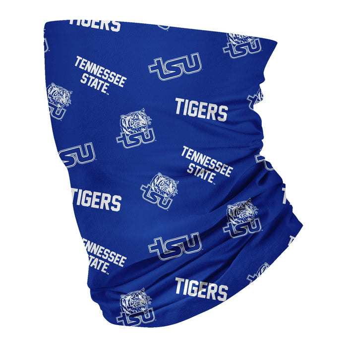 Tennessee State Neck Gaiter Blue All Over Logo TSU - Vive La Fête - Online Apparel Store