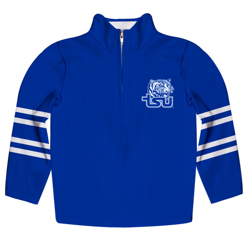 Tennessee State Tigers Vive La Fete Game Day Blue Quarter Zip Pullover Stripes on Sleeves - Vive La Fête - Online Apparel Store