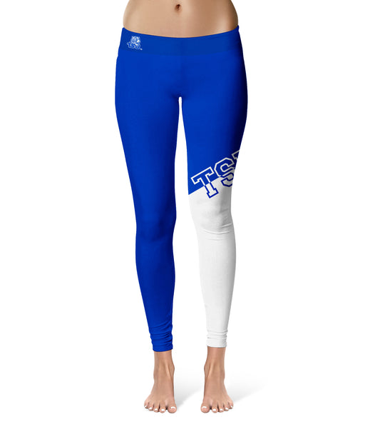 Tennessee State Tigers Vive la Fete Game Day Collegiate Leg Color Block Women Blue White Yoga Leggings - Vive La Fête - Online Apparel Store