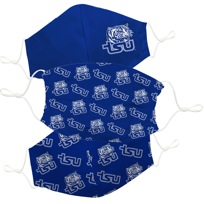 Tennessee State Tigers Face Mask Blue Set of Three - Vive La Fête - Online Apparel Store