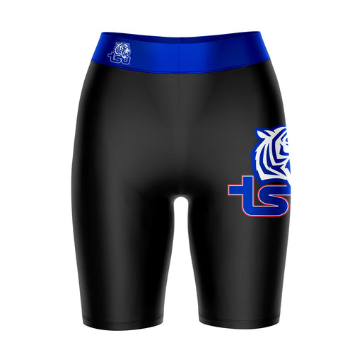 Tennessee State Tigers Vive La Fete Game Day Logo on Thigh and Waistband Black and Blue Women Bike Short 9 Inseam"