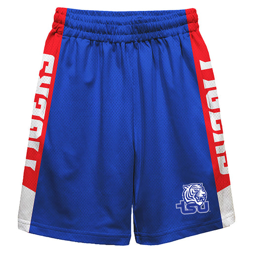 Tennessee State Tigers Vive La Fete Game Day Blue Stripes Boys Solid Red Athletic Mesh Short