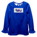 Tennessee State Tigers Smocked Royal Knit Ruffle Long Sleeve Girls Tshirt