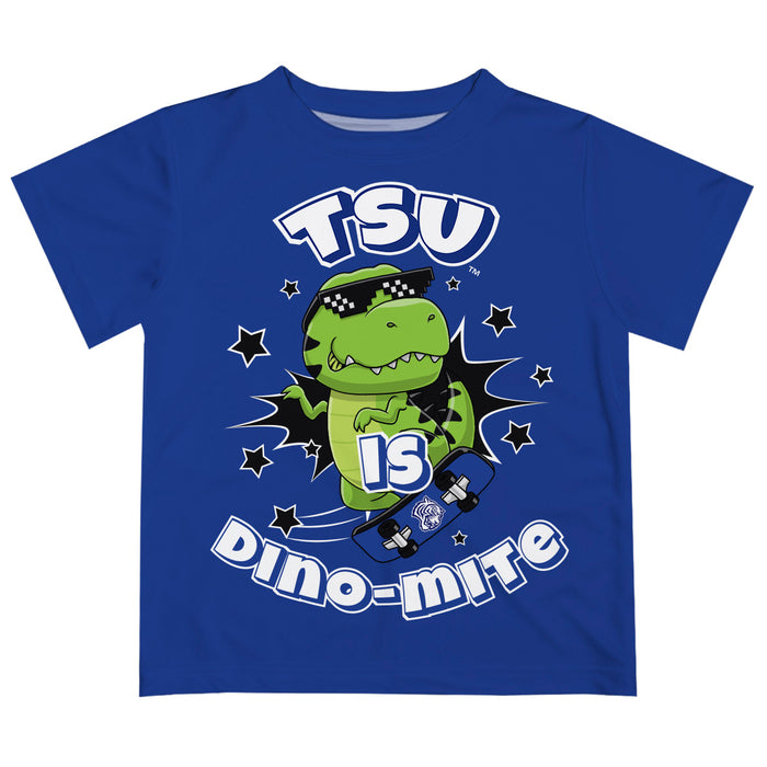 Tennessee State Tigers Vive La Fete Dino-Mite Boys Game Day Reflex Blue Short Sleeve Tee