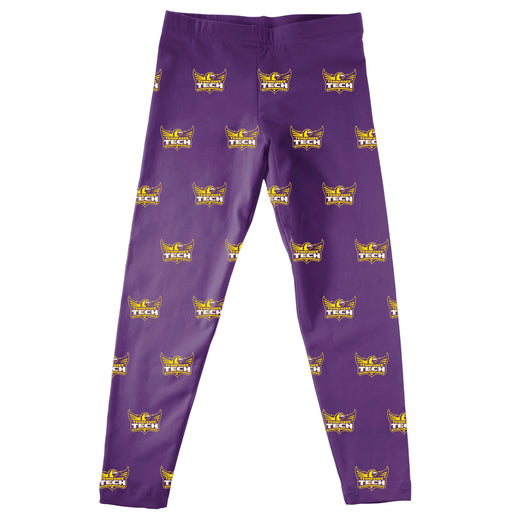 Tennessee Tech Golden Eagles Vive La Fete Girls Game Day All Over Logo Elastic Waist Classic Play Purple Leggings Tights - Vive La Fête - Online Apparel Store